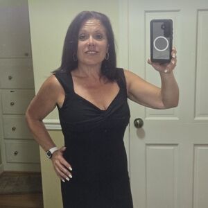 LOFT Black Midi Dress